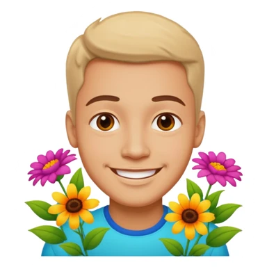 Man flowers at bottom sticker