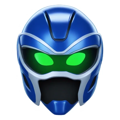 alien in blue-green power ranger helmet sticker