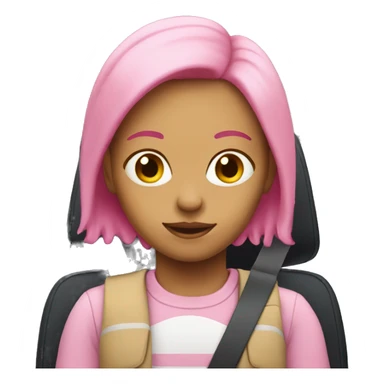 Girl with pink hair driving sticker
