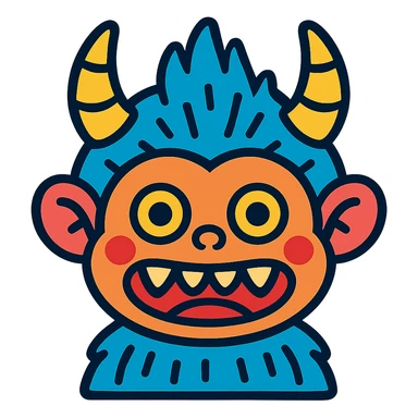 Labubu toy as an emoji, bold colors and playful, vibrant toon style sticker