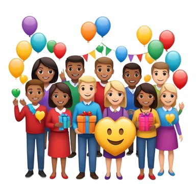 People holding a community fundraiser event sticker