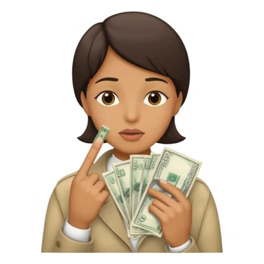 un banco de dinero y una persona haciendo gesto de silencio sticker