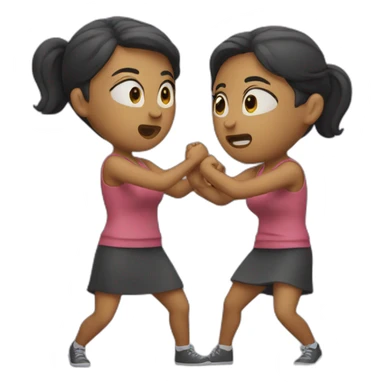 Two women fighting sticker