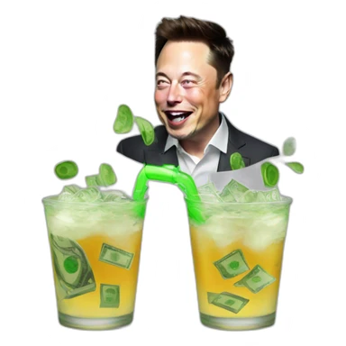Elon musk drink money sticker