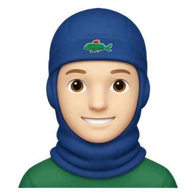 white boy lacoste balaclava with lacoste sticker