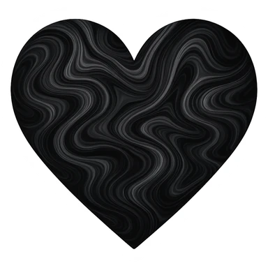 heart with a swirling onyx pattern, digital illustration sticker