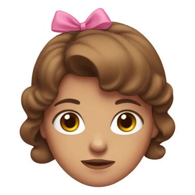 Girl with brown Hair and a bow pink in her hair sticker