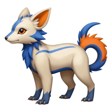 Shiny Brown with Beige, Orange, And Blue Linoone-Absol-Trico-Hybrid (Full body) sticker