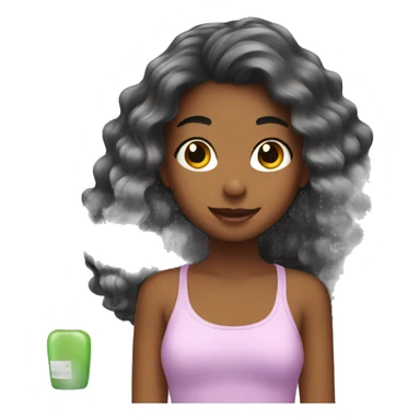 Girl doing hair care sticker