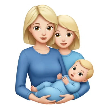 Mum and two girls and babyboy sticker