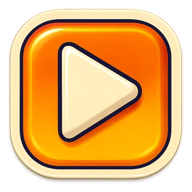 Graphic: 🎥 Play button icon (white) with yellow glow.
Animation: Play button pulses softly.
Background: Transparent.


 sticker
