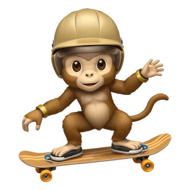 monkey pretending to skateboard sticker
