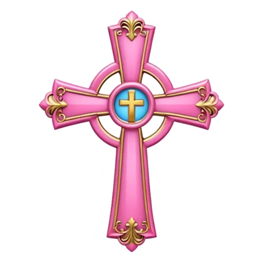 make catholic cross with very girly pink tones. sticker