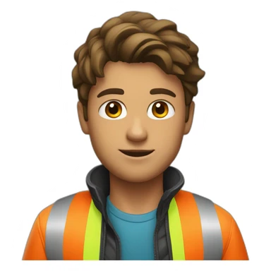 young guy with red bike helmet wearing a high visibility jacket sticker