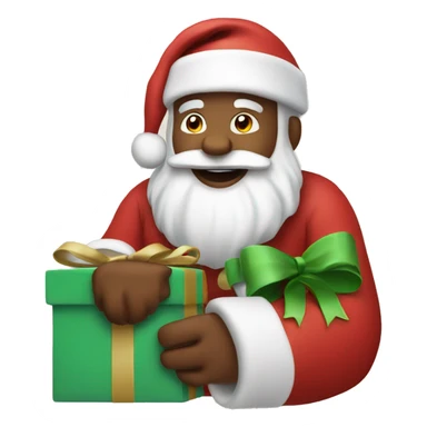Santa Claus with a gift sticker