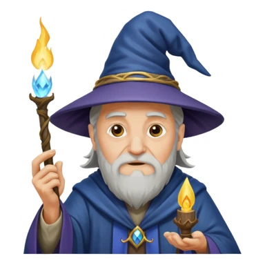 old wizard casting spells sticker