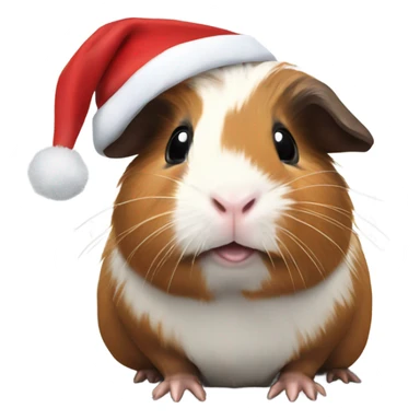 Guinea pig with Santa outfit sticker