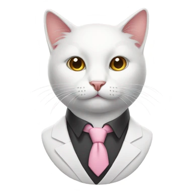 Pink cat with white collar sticker