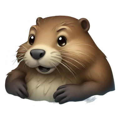 beaver in water sticker