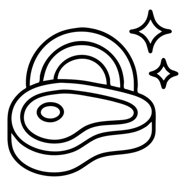 rainbow meat with sparkles sticker