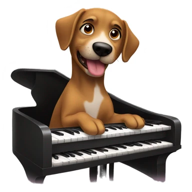 Perro tocando el piano  sticker