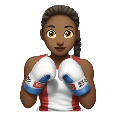 Boxing girl with white gloves sticker