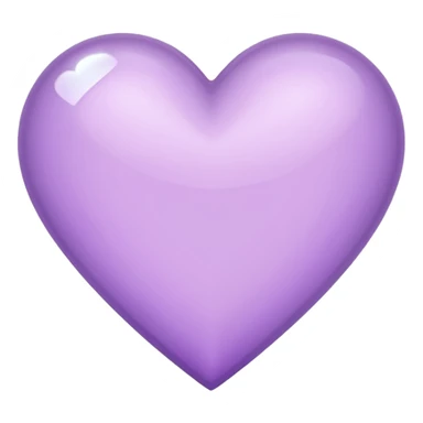 A light purple heart emoji that has the same shape as a normal heart emoji and light reflecting is from the tip of the heart and in straight shape sticker