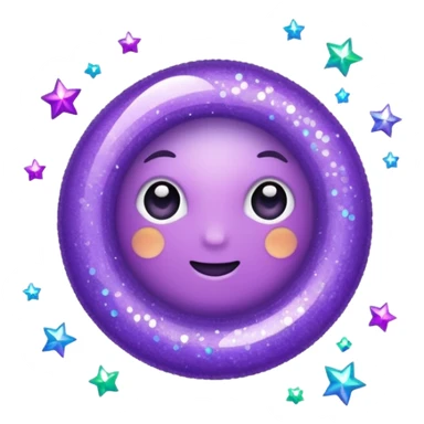 glitter purple X sticker