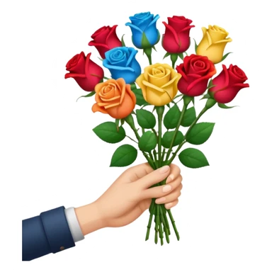 hand giving flowers sticker