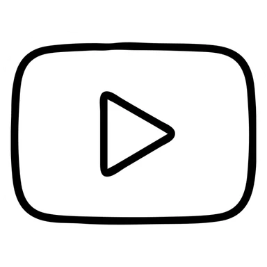 YouTube logo, rounded rectangle with play button in the center sticker