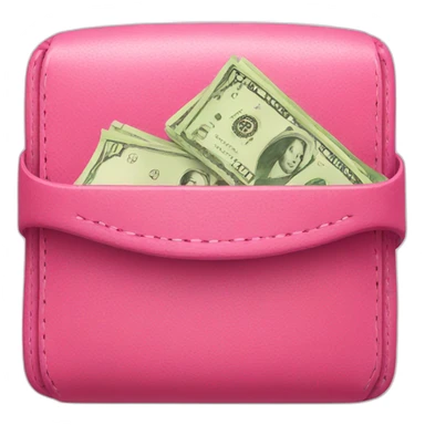 pink wallet with money sticker