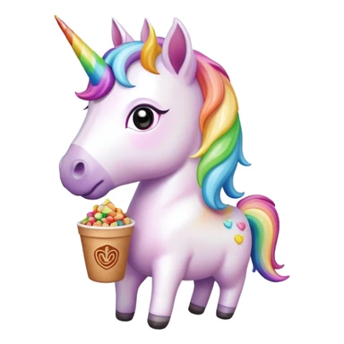 Rainbow unicorn with chipotle in its hand sticker