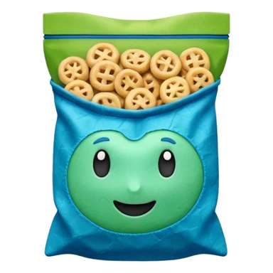 small blue/green snack bag sticker