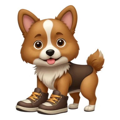 Dog wearing shoes  sticker