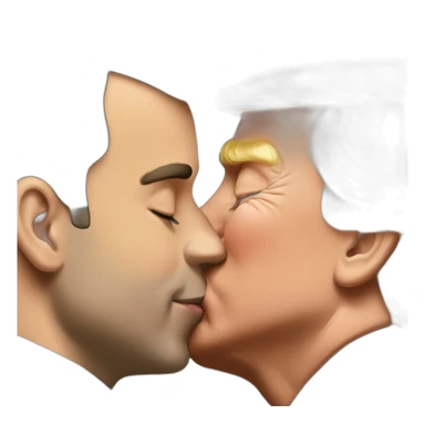 Macron kiss trump sticker