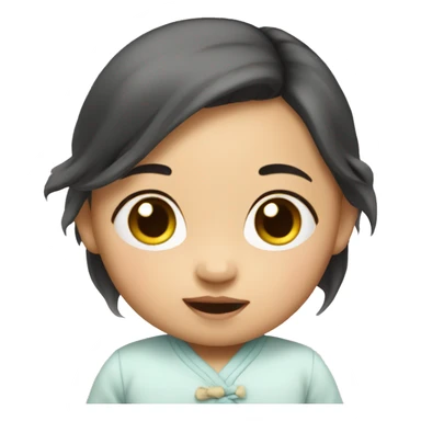 An  Asian  infant  girl. sticker