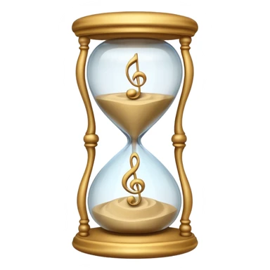 hourglass with a music note inside sticker