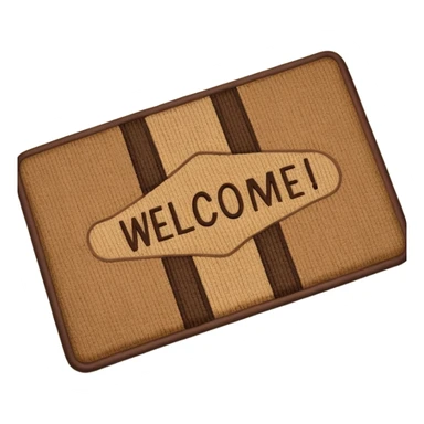 Doormat with welcome  sticker