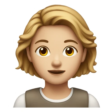 A girl with light-brown hair with msk on the face iOS style  sticker