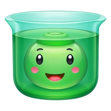 Green gelatin emoji sticker