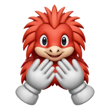 knuckles a red animal with peach arms and white mittens that have no fingers , he’s a echidna with red eyes sticker