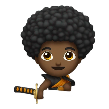 afro-black-shaolin-with-big-swords sticker
