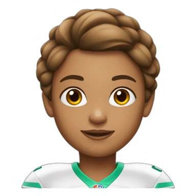 Fille à la peau pâle et au cheveux bruns clair qui joue au football sticker