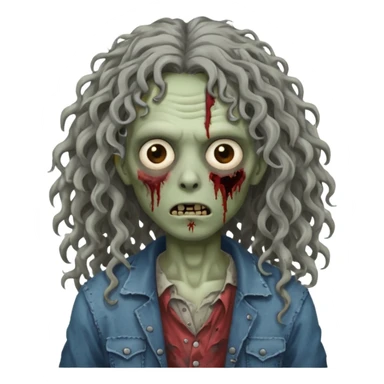long curly haired zombie sticker