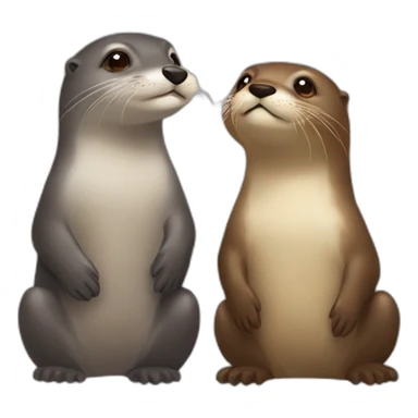 Loutre et perroquet sticker