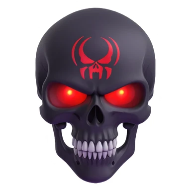 Punisher skull with intense glowing red eyes sticker
