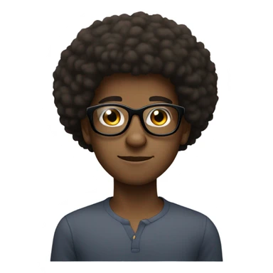 Cute medium skinned black man with Afro and round glasses  sticker