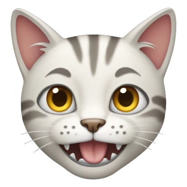 Cat with long sharp teeth  sticker