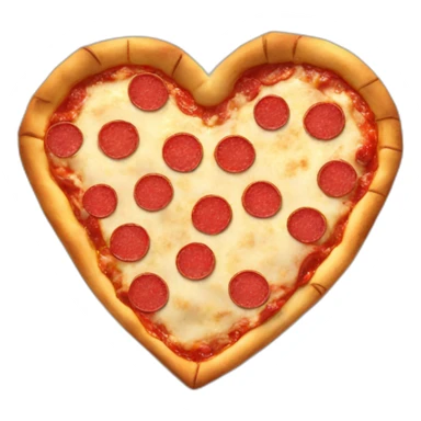 Pizza pie in shape of heart sticker