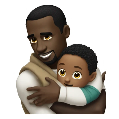 p diddy hugging a little kid sticker